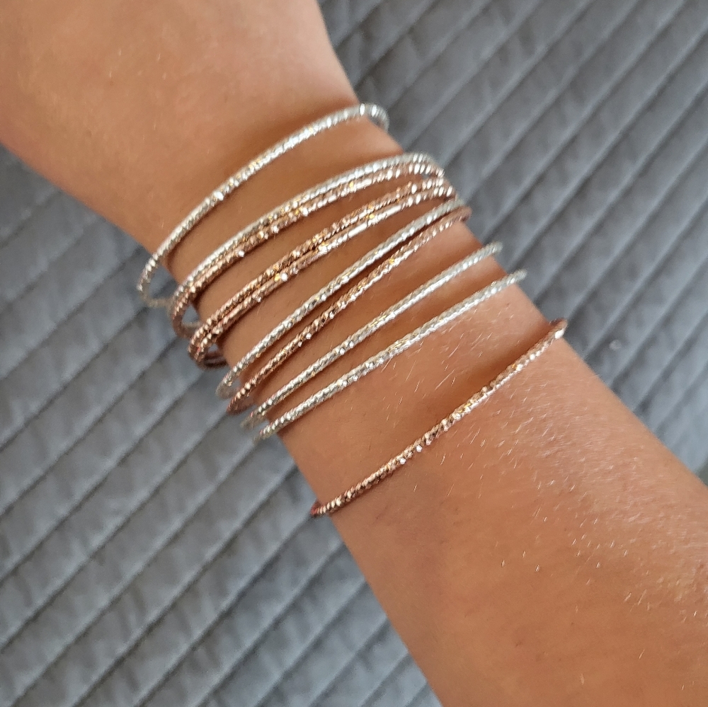 Pink and Silver Bangles (Set of 10)